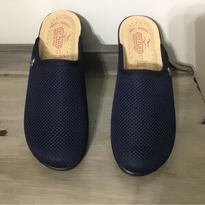 Navy Mesh Slip-On Mules